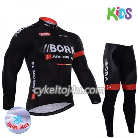 Cykeltrøje Langærmet + Cykelbukser 2017 Bora-Hansgrohe Børn N003 Vinter Thermal Fleece